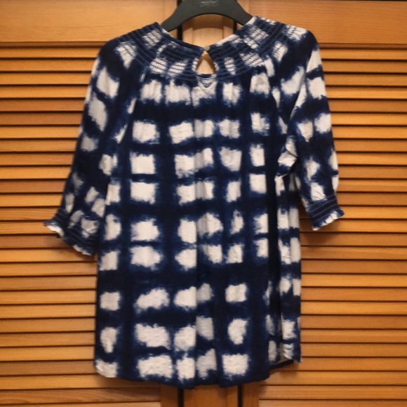 Sonoma Blue & White tie-dye blouse - Picture 8 of 9